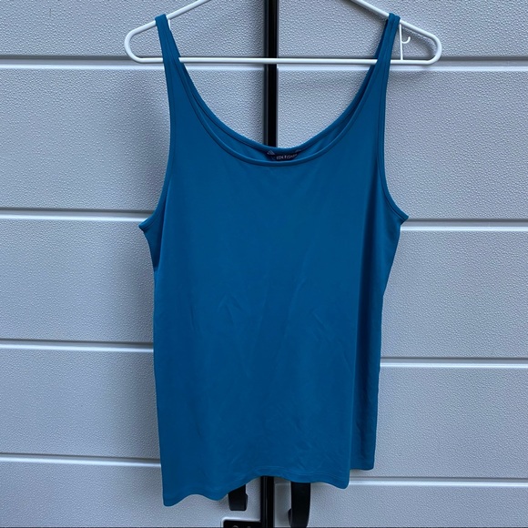 Eileen Fisher Tops - Eileen Fisher 100% Silk Jewel Blue Scoop Neck Long Slim Cami